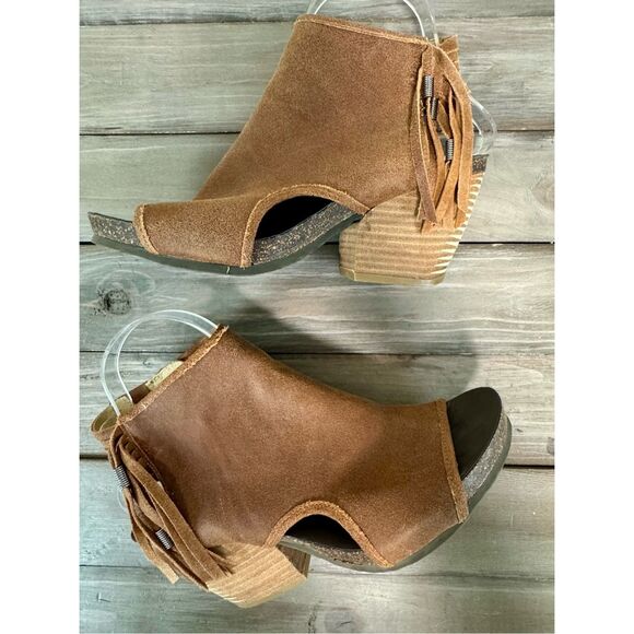 Otbt Shoes Otbt Free Spirit Leather Open Toe Bootie Sandals Fringe Size‎ 8 - Picture 5 of 11